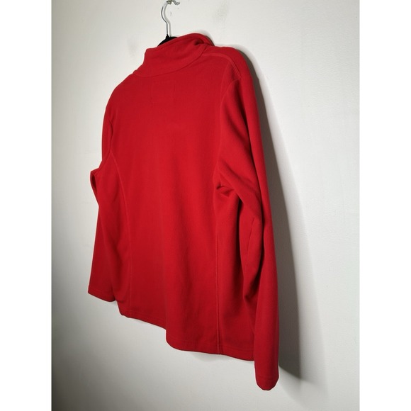 Lands End Fleece Sweatshirt Red Women's 1/4 Zip Pullover Jacket Size Large 14/16 - Picture 10 of 10